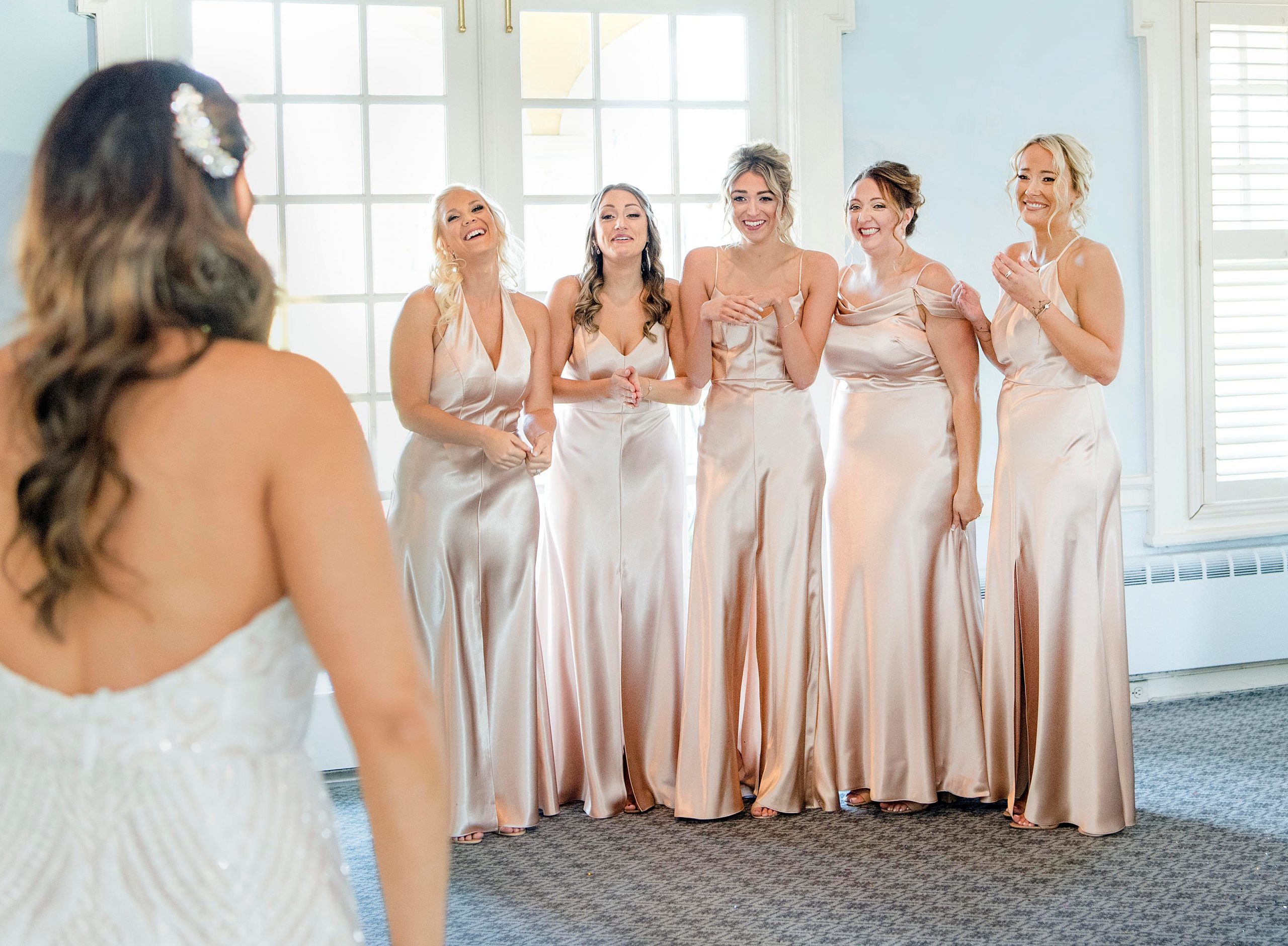 A Philadelphia, PA Wedding Day First Look with Bridesmaids