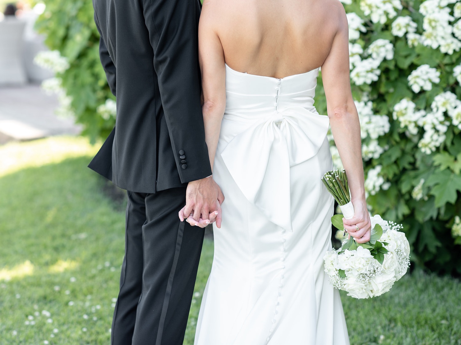 Bride and Groom First Look at Linwood Country Club