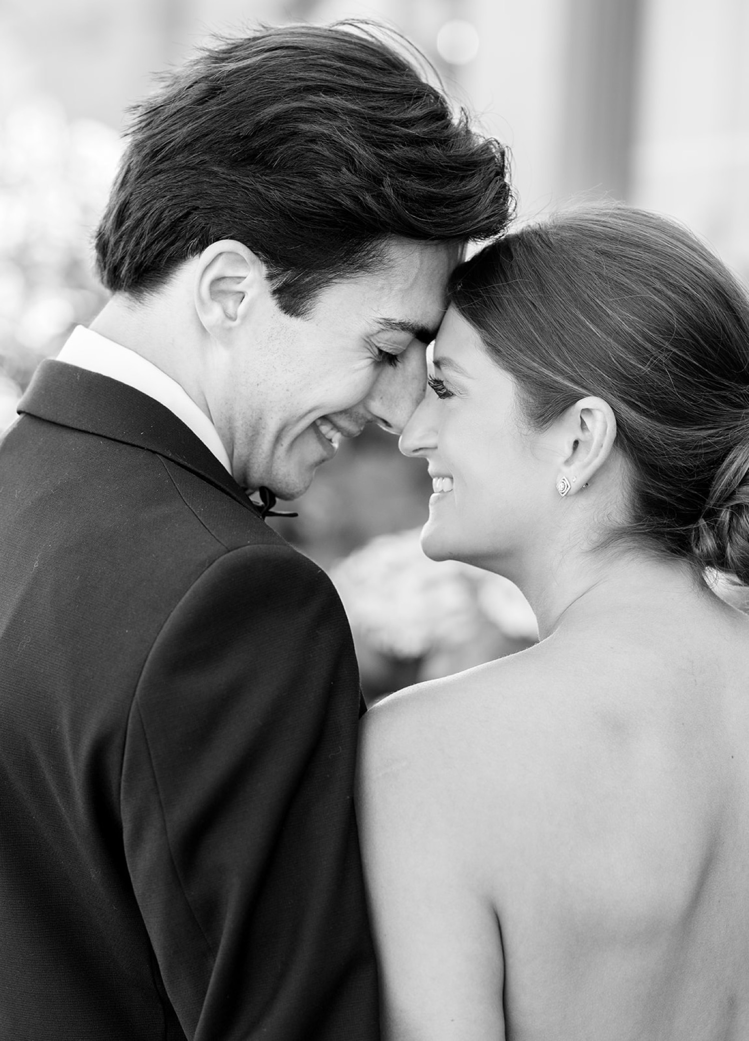 Bride and Groom First Look at Linwood Country Club