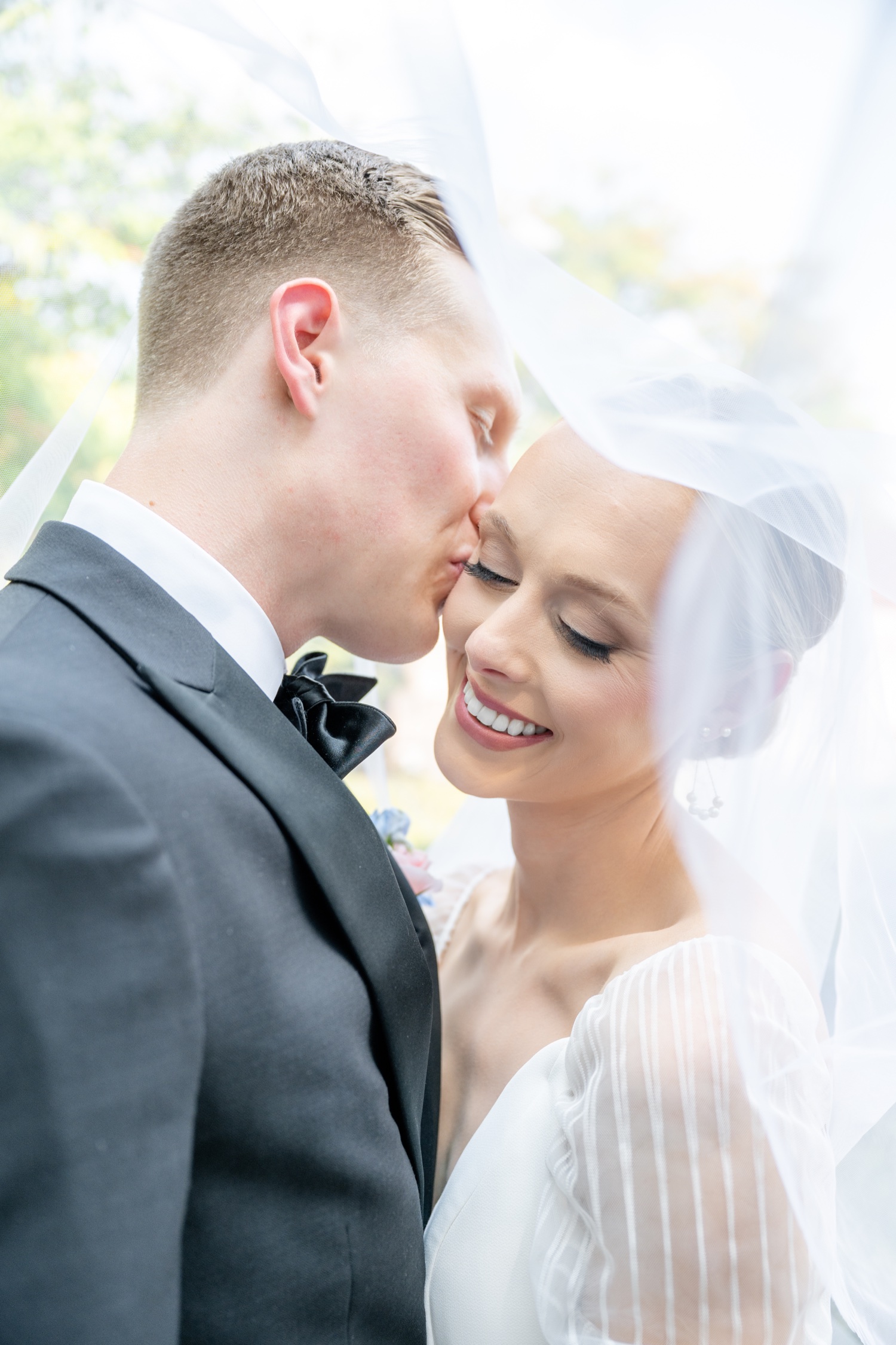 Bride and Groom Portraits at Tyler Gardens in Bucks County