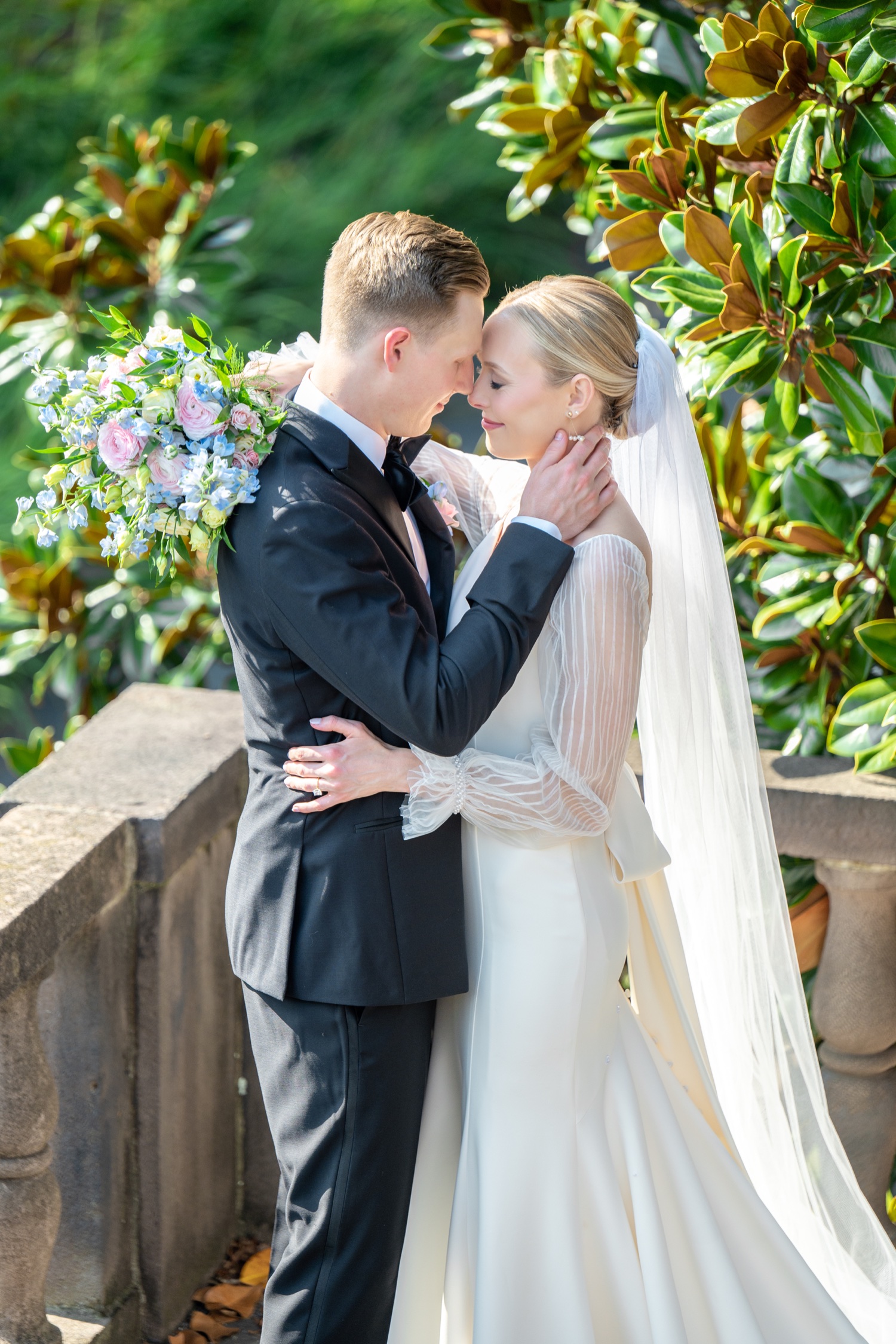 Bride and Groom Portraits at Tyler Gardens in Bucks County