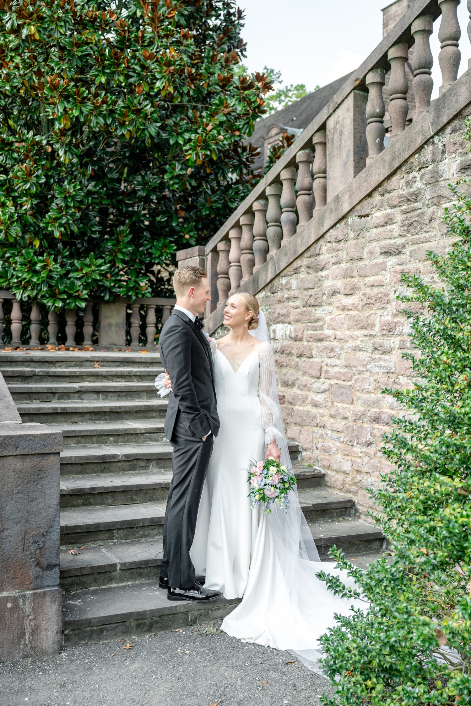 Bride and Groom Portraits at Tyler Gardens in Bucks County