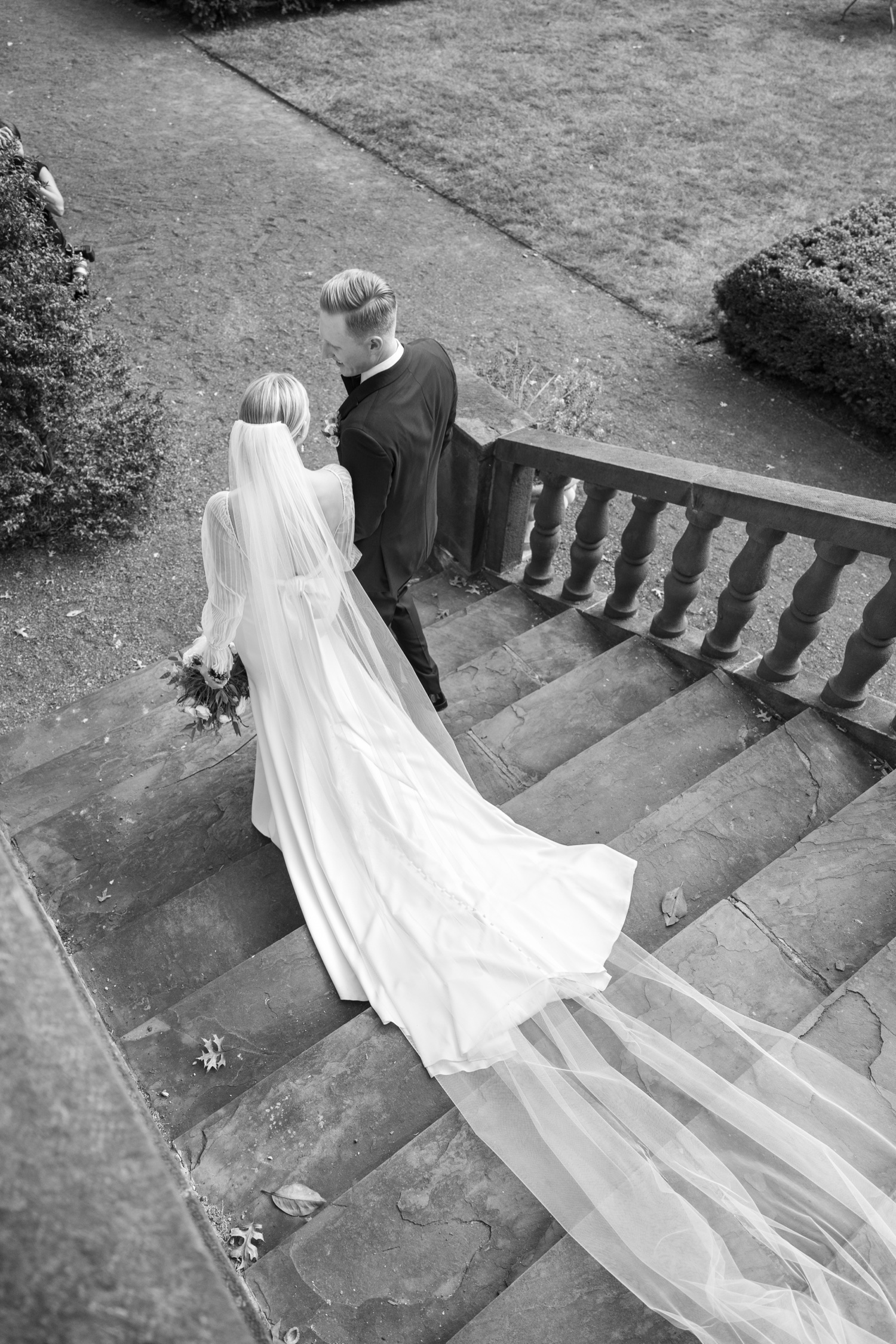 Bride and Groom Portraits at Tyler Gardens in Bucks County