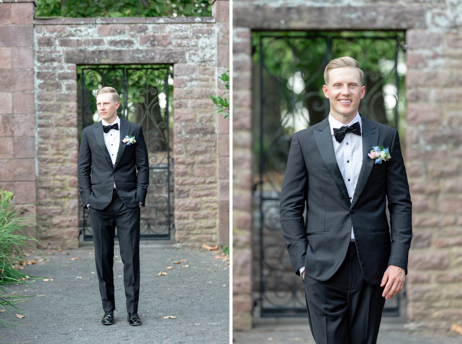 Bride and Groom Portraits at Tyler Gardens in Bucks County