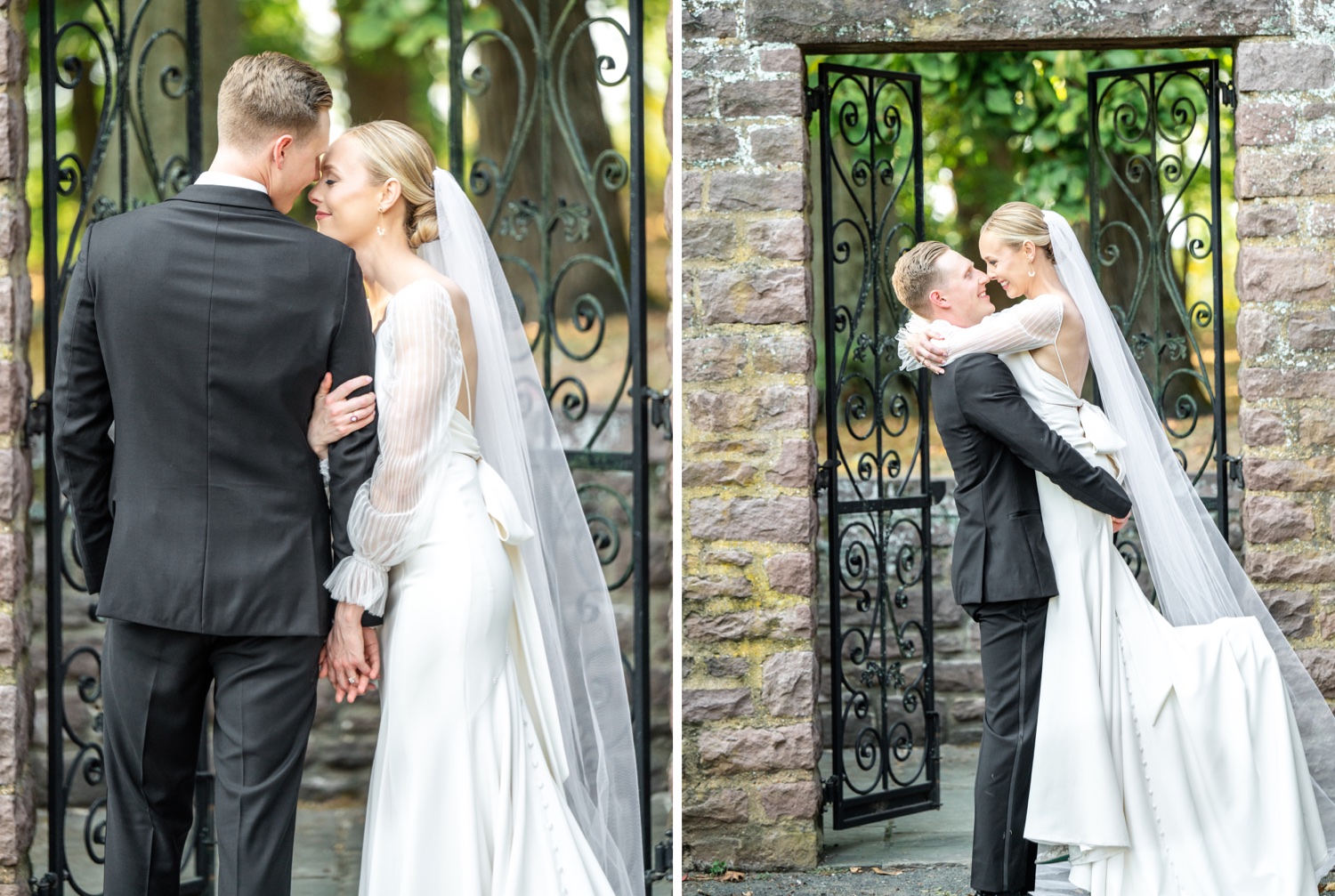 Bride and Groom Portraits at Tyler Gardens in Bucks County