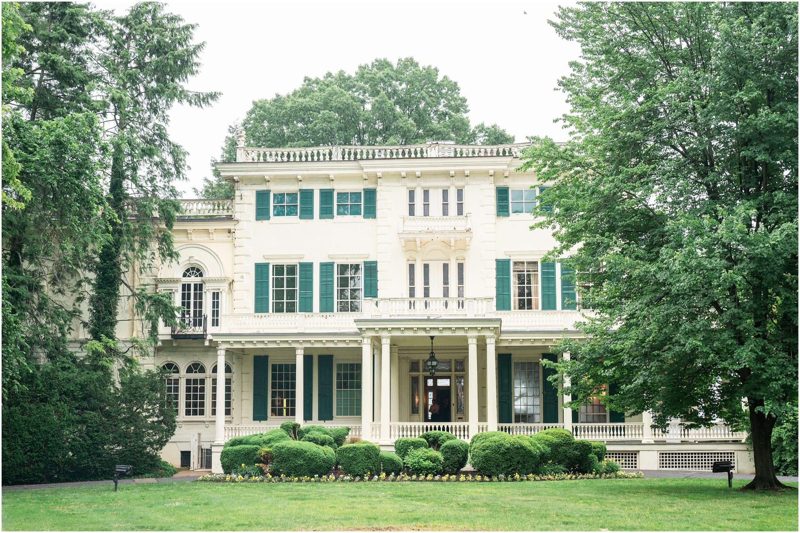 Details of the front facade of the Glen Foerd wedding venue